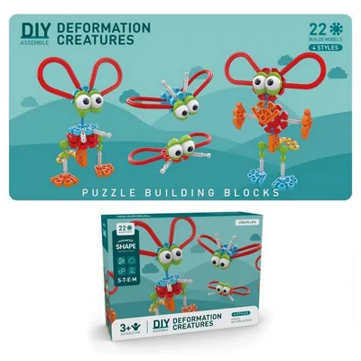 DIY Deformation Puzzle Building Blocks Stem Toys - Insect Blocks - 22pcs