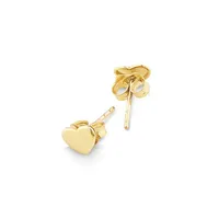 7mm Heart Stud Earrings In 10kt Yellow Gold