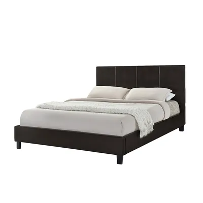 Modern Trends Espresso Uptown Pu Upholstered King Size Platform Bed (no Box Spring Required)