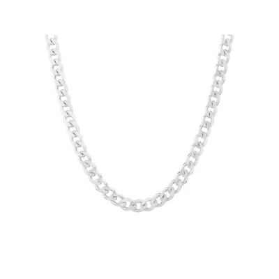 60cm (24") 5mm-5.5mm Width Curb Chain In Sterling Silver