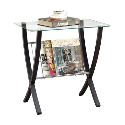 Accent Table Bentwood With Tempered Glass