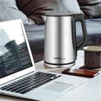 1.5L Electric Kettle, 1500W Tea Kettle Water Boiler Double Wall 100% Stainless Steel BPA-Free