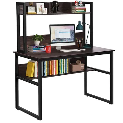 Computer Desk With Hutch Bookshelf Home Office Study Wrting Space Saving