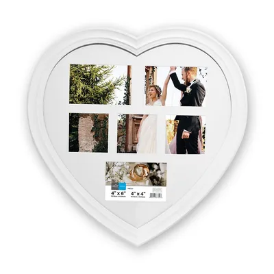 6 Images Heart-shaped Collage Picture Framewhite