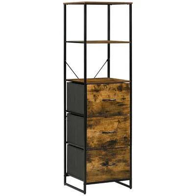 Industrial Storage Cabinet With 2 Open Shelves 3 Drawers