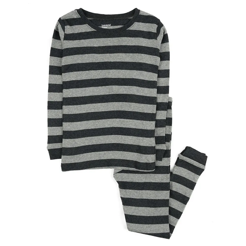 Leveret Kids Two Piece Cotton Pajamas Striped