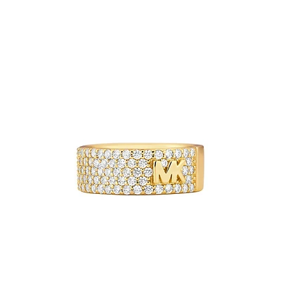 Women's Kors Mk Gold-tone Sterling Silver Band Ring