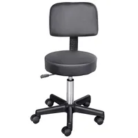 Swivel Rolling Salon Stool With Back Support