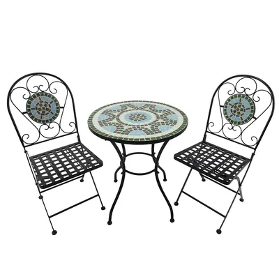 3pc Outdoor Mosaic Bistro Set
