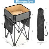 2 Pcs Folding Camping Tables W/ Large Capacity Storage Sink For Picnic