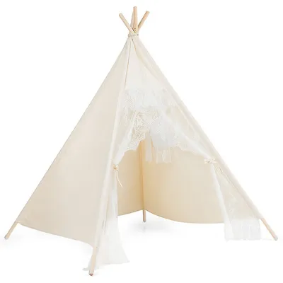 Kids Lace Teepee Tent Folding Children Playhouse W/bag Christmas