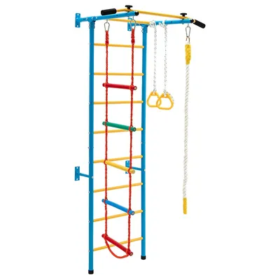 5 In 1 Kids Indoor Gym Playground Swedish Wall Ladder Children Home Climbing Gym