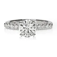 Moissanite By Charles & Colvard 7.5mm Round Engagement Ring, 1.80cttw Dew