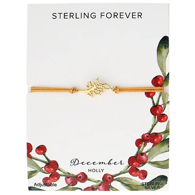Sterling Silver Birth Flower Bolo Bracelet-december