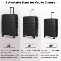 3 Piece Hardshell Luggage Set Ex Pandable Suitcase W/ Tsa Lock & Spinner Wheels