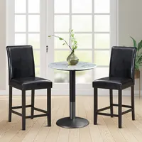 Set Of 4 Bar Stools 25inch Counter Height Barstool Pub Chair W/rubber Wood Legs
