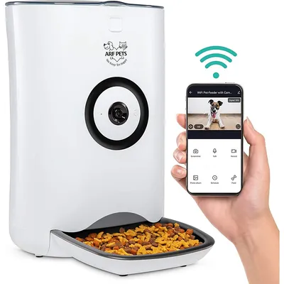 Smart Automatic Pet Feeder With Wi-fi, Hd Camera With Voice And Video Recording, Programmable Food Dispenser For Dogs & Cats With Easy App-controlled, 29-cup Capacity, For Iphone & Android