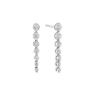 Drop Earrings With 1.00 Carat Tw Of Diamonds In 18kt White Gold