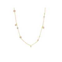 Necklace With Opal & 0.15 Carat Tw Of Diamonds In 10kt Yellow Gold
