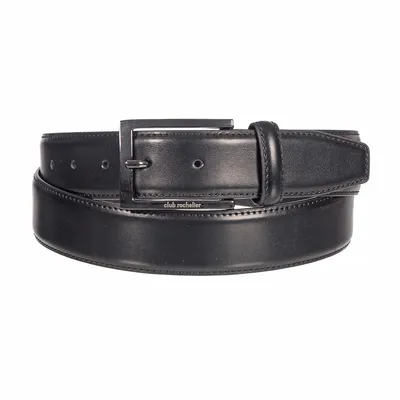 Leather Belt With Gun Metal Hardware