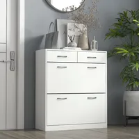 Shoe Storage Cabinet With Flip Drawers Slide Out Drawers