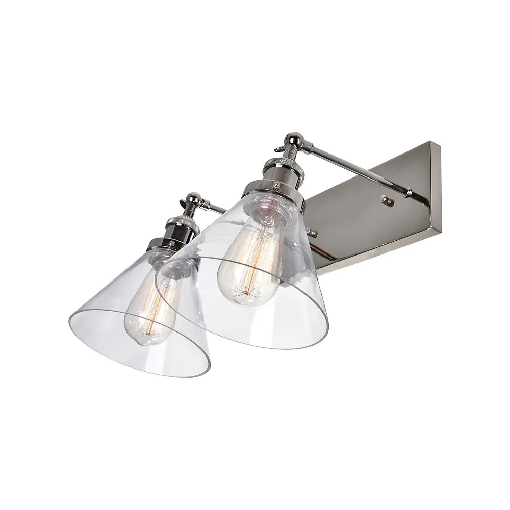 Eustis 2 Light Wall Sconce With Polished Nickel Finish