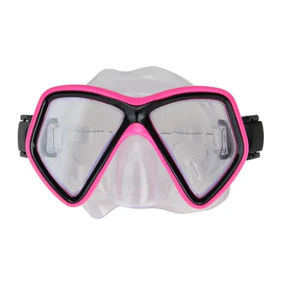 6.25" Hot Pink And Black Monaco Children's Swimming Mask For Ages 10 And Up