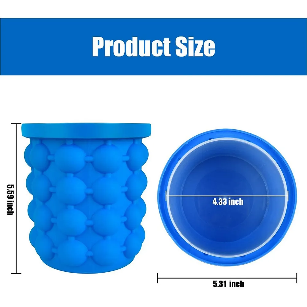 Ice Bucket,Large Silicone Ice Bucket & Ice Mold with