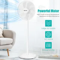 16" Oscillating Pedestal Fan 3-speed Adjustable Height W/ Remote Control