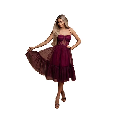 Cocktail Party Dress with Ruffles