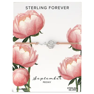 Sterling Silver Birth Flower Bolo Bracelet-september