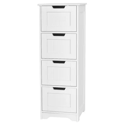 Bathroom Floor Cabinet Free-standing Side Storage Organizer W/ 4 Drawers
