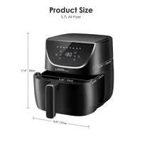 6QT Air Fryer, 1700w Digital Control Oil Free Deep Fryers Non-stick Coating Airfryers with 8 Cooking Preset and Overheat Protection