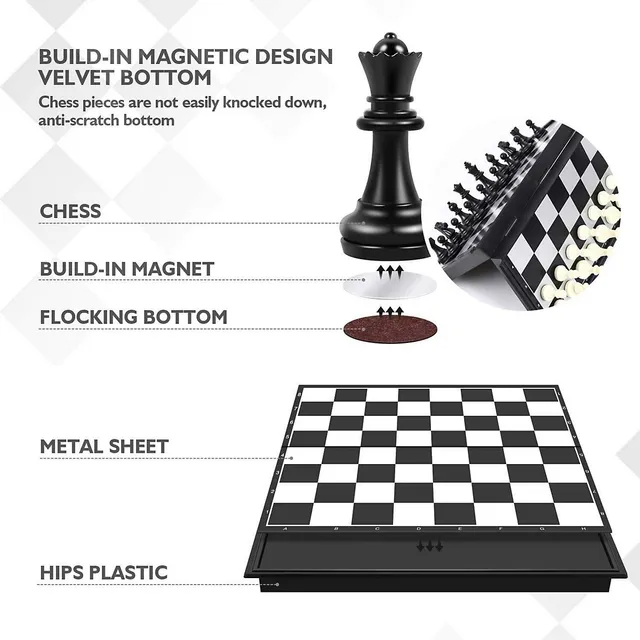 Tradeopia Glass Chess Set In Wooden Case: Universal Standard Chess Board  Game Set - Frosted And Clear Pieces And Glass Board 35.7 X 35.7 Cm