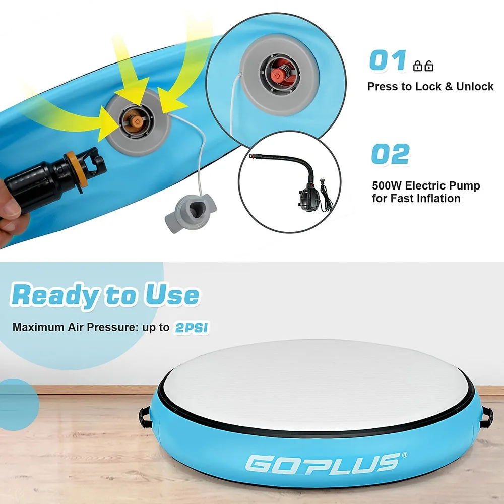 Goplus 40'' Inflatable Round Gymnastic Mat Tumbling Floor W/electric Pump