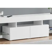 Tv Stand - 63"l / High Glossy White With Tempered Glass