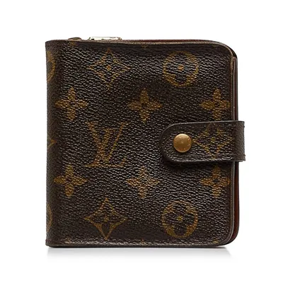 Louis Vuitton Monogram Compact Cherrywood Wallet with Rose