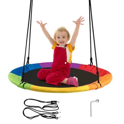 40'' Flying Saucer Tree Swing Indoor Outdoor Play Set Swing For Kids
