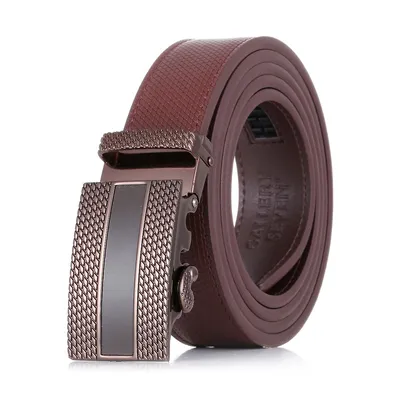 Lozenge Plaque Leather Ratchet Belt