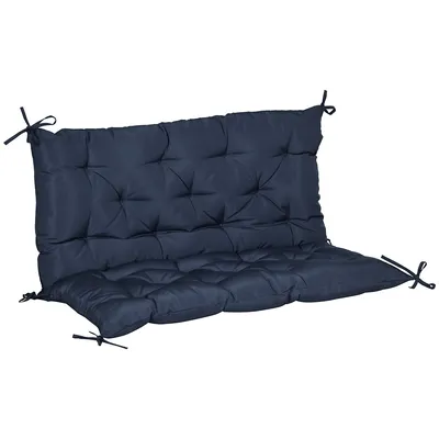 Garden Bench Cushion With Backrest 2 Seater Thick Pad