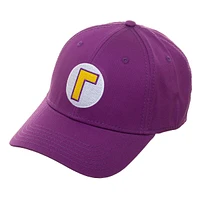 Nintendo Super Mario Bros Waluigi L Logo Flex Fit Hat Baseball Cap