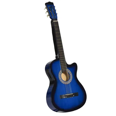 38 Inch Full Size Blue Classical Acoustic Electric Guitar