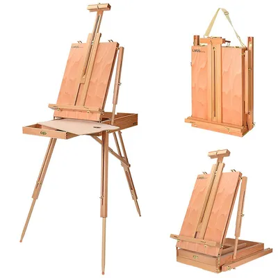 Portable Wooden French Art Easel Stand With 12 Inch Drawer for Field Painting and Drawing