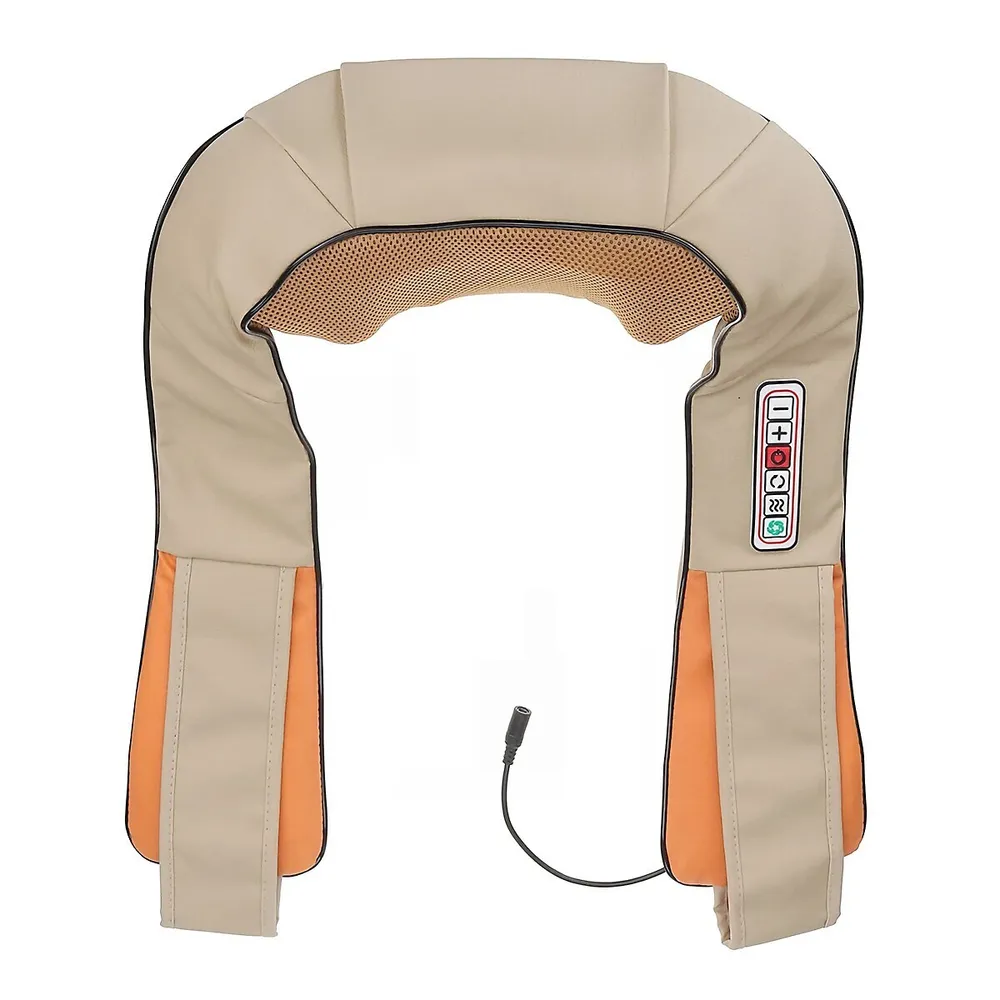 Costway Shiatsu Back and Neck Massager Kneading Shoulder Massage Pillow  W/Heat Straps 