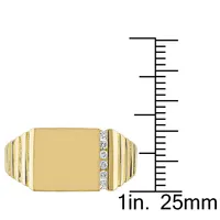 Men's 1/10 Ct Tw Diamond Signet Ring 10k Yellow Gold