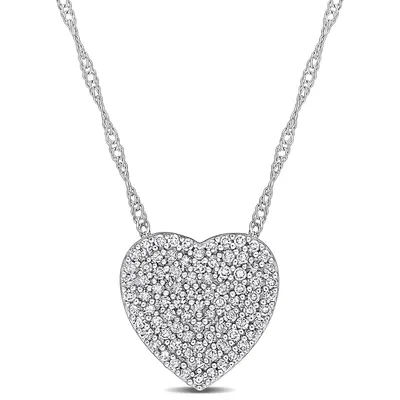 1/4 Ct Tw Diamond Heart Cluster Pendant With Chain In 10k Gold