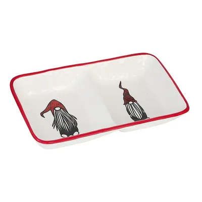 Ceramic Gnome 2-section Tray