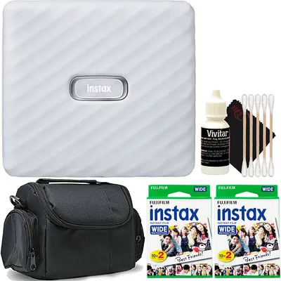 Instax Link Wide Smartphone Printer Ash White + 2x Wide 2x10 Film Kit