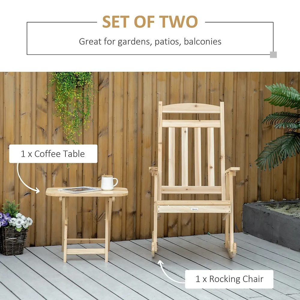 Wooden Rocking Chair Set