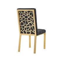 Angelina Luxury Velvet Dining Chairs (set Of 2) - Honeycomb Pattern, Crocodile Skin Pattern Fabric With Gold Stainless Legs And Frame